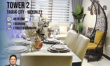 Fully furnished One Bedroom Condo unit for Sale in The Florence at Mckinley Tower 2