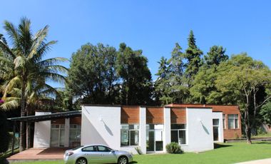 Hermosa propiedad con amplio jardín en Tepoztlán, Morelos rodeada de árboles frutales