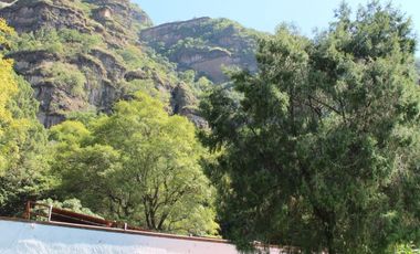 Hermosa propiedad con amplio jardín en Tepoztlán, Morelos rodeada de árboles frutales