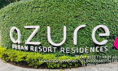 29+ SQM. 'FULLY-FURNISHED' 1BR UNIT FOR SALE IN AZURE URBAN RESORT RESIDENCES NEAR SM CITY BICUTAN - NAIA / MANILA INT'L AIRPORT - PNR BICUTAN - DOST 