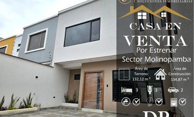 Se Vende Casa por Estrenar en Ricaurte, Sector Molinopamba.