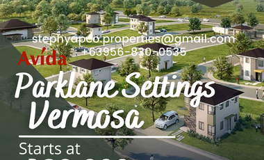 For Sale House & Lot in Cavite for Sale at Parklane Settings Vermosa