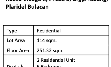 6 BR for sale in Rocka Village - phase 5, Plaridel Bulacan