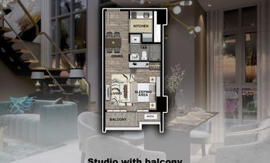 Highend Studio with balcony 41.5 sqm Uptown Arts Residence Bgc condo for sale Fort Bonifacio Taguig City