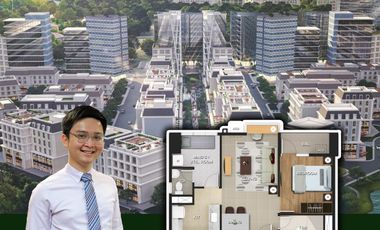 Corner 1 bed with balcony 55.5 sqm 9 Central Park in Northwin Global City condo for sale in Marilao, Bulacan