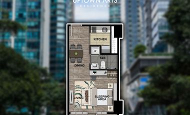 Preselling Studio with balcony Uptown Arts Residence condo for sale Fort Bonifacio Bgc Taguig