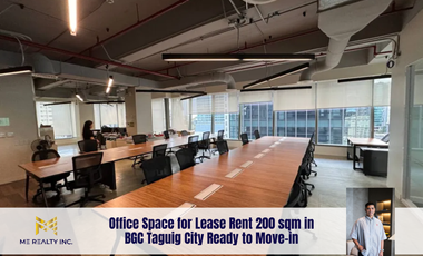 Office Space for Lease Rent 200 sqm in BGC Taguig City Ready to Move-in