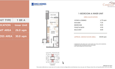 CAMERON RESIDENCES by DMCI Homes 30SQM 1BR CONDO FOR SALE IN QC NEAR ATENEO AND UP