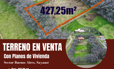 En VENTA TERRENO con planos de vivienda, en condominio privado, sector Buenos Aires, Sayausí