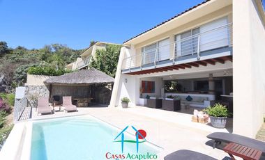 Casa en renta vacacional con alberca privada y vista al mar. 10 personas