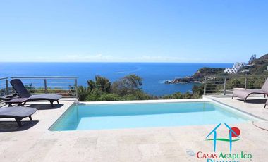 Casa en renta vacacional con alberca privada y vista al mar. 10 personas