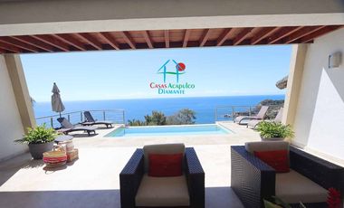 Casa en renta vacacional con alberca privada y vista al mar. 10 personas