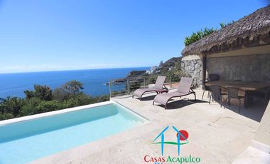 Casa en renta vacacional con alberca privada y vista al mar. 10 personas