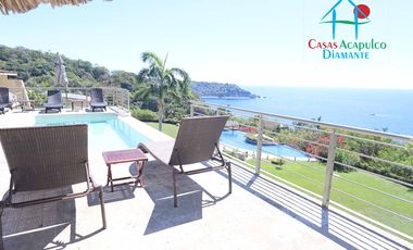 Casa en renta vacacional con alberca privada y vista al mar. 10 personas