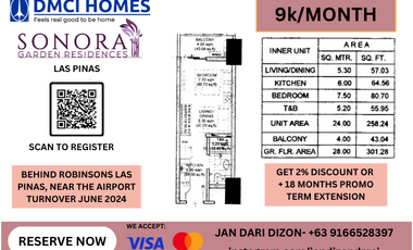 Sonora Garden 9k monthly Downpayment DMCI and Robinson Joint Venture