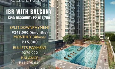 Pre-selling 1 Bedroom Callisto, Circuit Makati at 15,800 / month only