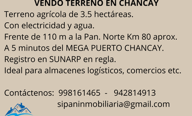 MEGA PUERTO CHANCAY - TERRENO DE 35000 m2