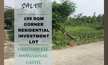 199 sqm Corner Residential Investment Lot for Apartment Project NEAR FCIE Dasmariñas (Greenbreeze 1)