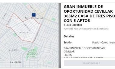 GRAN INMUEBLE DE OPORTUNIDAD   CEVILLAR   363M2   CASA DE TRES PISOS CON 5 APTOS