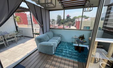 Venta de casa en condominio con Roof Garden privado en Portales Sur, CDMX