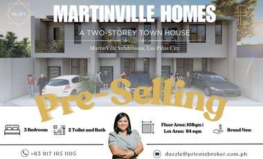 Pre-selling 3-Bedroom Townhouse Martinville Subdivision