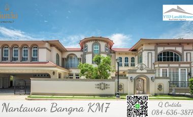 For Sale/Rent a magnificent luxury house, Nantawan Bangna KM 7, size XL, the largest house type in the compund. The house is spacious in every room, because it extended in size all the rooms and every corner of the house
