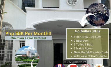 Golf Villas Townhouse for LEASE inside Manila Southwoods in Carmona, Cavite