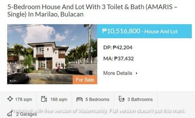 Single Detached with big lot area in Alegria Residences - 4 to 5 bedroom , Loma de gato Marilao near NLEX