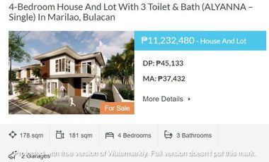 Single Detached with big lot area in Alegria Residences - 4 to 5 bedroom , Loma de gato Marilao near NLEX