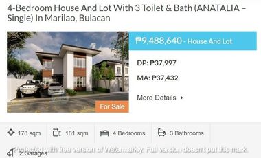 Single Detached with big lot area in Alegria Residences - 4 to 5 bedroom , Loma de gato Marilao near NLEX