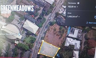 1,422 sqm Vacant Lot for Sale at Greenmeadows, Quezon City