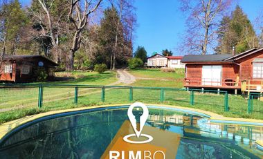 Casa y 3 cabañas parcela 8.300m². Villarrica-Pucón