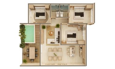 Departamentos con alberca propia en Holistika a super precios