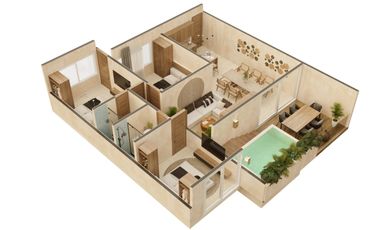 Departamentos con alberca propia en Holistika a super precios