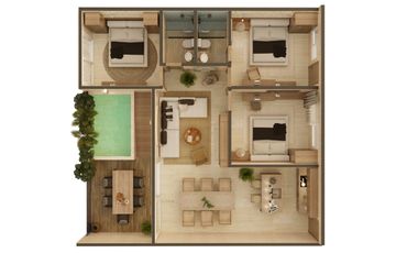 Departamentos con alberca propia en Holistika a super precios