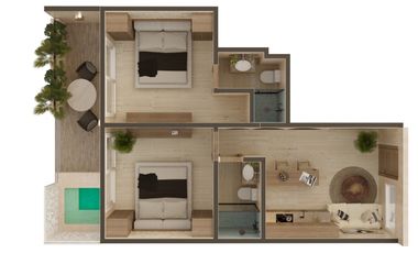 Departamentos con alberca propia en Holistika a super precios