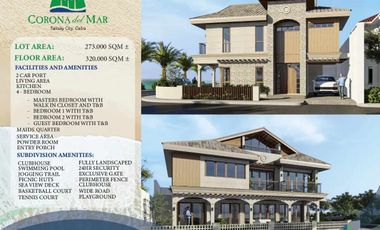 For Sale 4 Bedroom 2 Storey with Attic House and Lot with Seaview in Corona del Mar, Talisay, Cebu