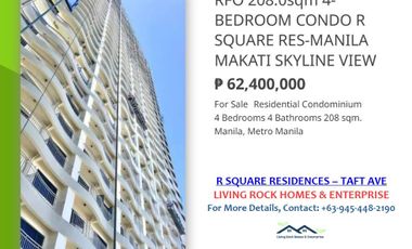 FOR SALE READY FOR OCCUPANCY 208.0sqm 4-BEDROOM R SQUARE RESIDENCES ONLY 350 METERS TO ARELLANO COLLEGE OF LAW UP TO 1M DISCOUNT TO AVAIL