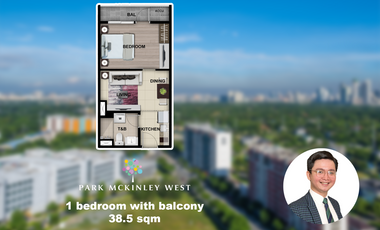 Preselling 1 bed with balcony 38.5 sqm Park Mckinley West Bgc condo for sale Fort Bonifacio Taguig City near airport and malls