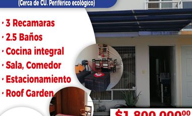 Se vende bonita casa San Francisco Teotimehuacan cerca de Periférico Ecológico ,Universidad de CU