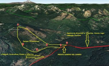 CAMPO 75 hectáreas con Río Y Laguna Campo Orilla Camino