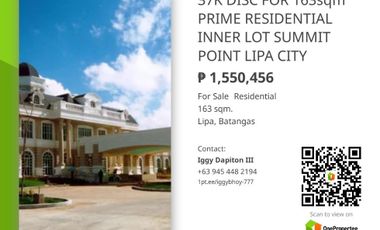 GET UP TO 37K DISCOUNT FOR 163.0sqm RESIDENTIAL INNER LOT RESERVATION AT SUMMIT POINT LIPA CITY