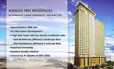 NO BIG CASH OUT! Upto 15% discount 0% interest 13k monthly Studio 26 sqm High End Pre selling Condo in San Juan  near greenhills, St lukes, university belt,new manila