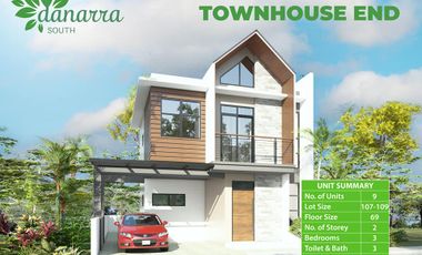 Corner Unit 3-Bedrooms Townhouse For sale in Danarra South Subdivion Minglanilla City, Cebu