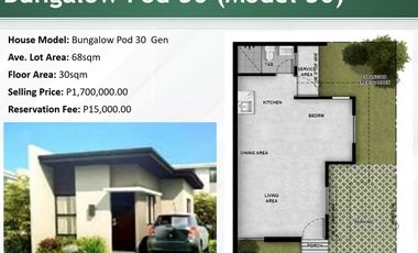 For only 32,357 Cash DP READY FOR OCCUPANCY BUNGALOWPOD !! (Near New Clark City) House and Lot Installment Amaia Scapes Capas