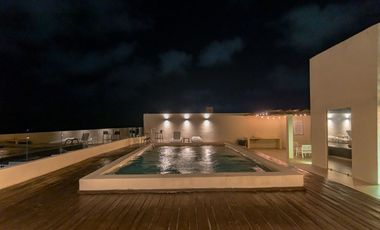 Departamento amueblado, en planta baja, con amenidades, en Chicxulub Puerto.