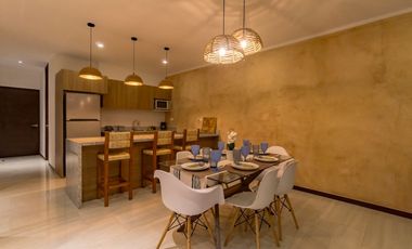 Departamento amueblado, en planta baja, con amenidades, en Chicxulub Puerto.