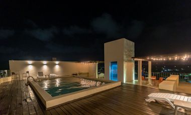 Departamento amueblado, en planta baja, con amenidades, en Chicxulub Puerto.