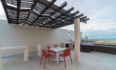 Departamento amueblado, en planta baja, con amenidades, en Chicxulub Puerto.