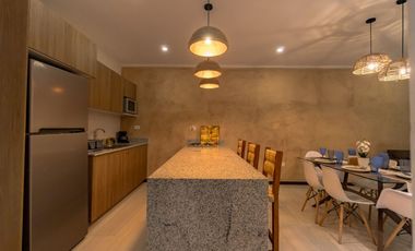 Departamento amueblado, en planta baja, con amenidades, en Chicxulub Puerto.